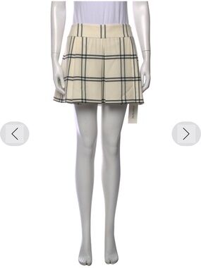 LoveShackFancy Winslet Cream & Black Plaid Skirt 12 NWT